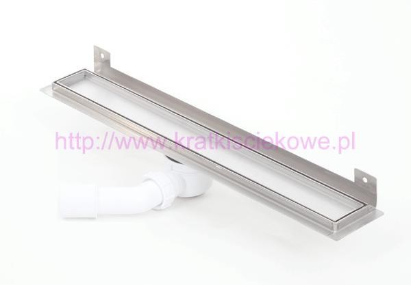 Tile insert linear WALL shower drains with curved flange 800mm 