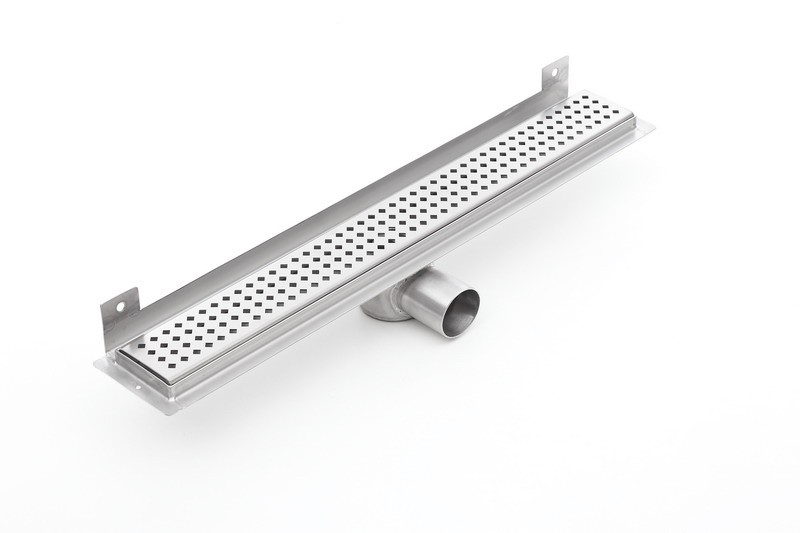 Linear stainless steel WALL shower drains with curved flange 1100mm 