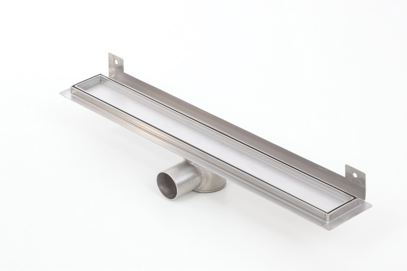 Tile insert linear WALL shower drains with curved flange 900mm 