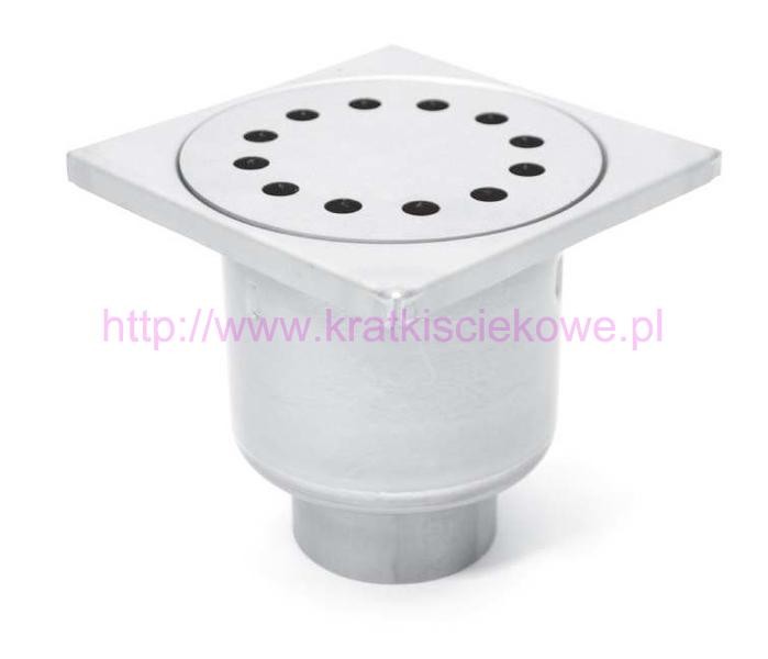 Stainless steel square floor gully 220x220 with vertical outlet KSDK-220-110
