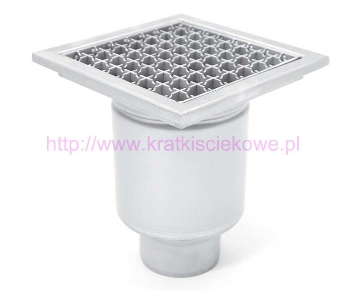 Stainless steel profi square floor gully 250x250 with vertical outlet KRD-250-110