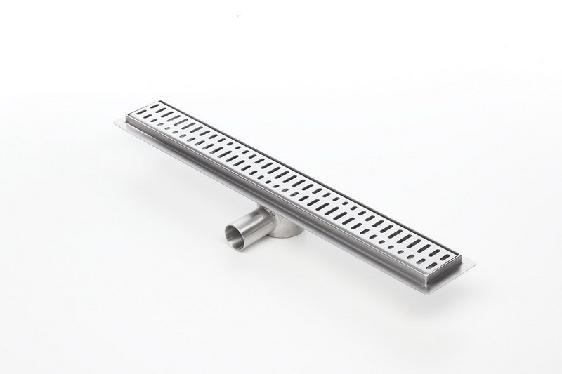 Linear stainless steel shower drains with grate and 1000mm flange 