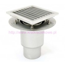 Stainless steel profi telescopic square floor gully 400x400 with vertical outlet KRD-T-400-200