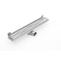 Linear stainless steel WALL shower drains with curved flange 700mm 
