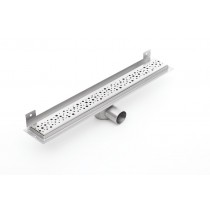 Linear stainless steel WALL shower drain with curved flange 1200mm 