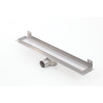 Tile insert linear WALL shower drains with curved flange 700mm 