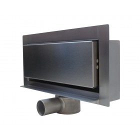 Linear shower frames with wall drain and stainless steel siphon 